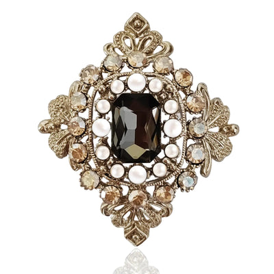 Vintage Pearl Brooch Pin for Women Girls Baroque Retro Gold Cross Brooch Accessories Elegant Austrian Crystal Rhinestone Brooch Pin Dress Coat Sweater Suit Party Wedding Gifts Victorian Bridal Jewelry