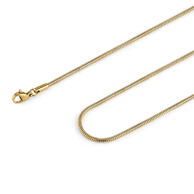 HZMAN 1.5mm Gold Snake Chain Necklace for Men Women Thin Stainless Steel Chain Necklace 16"-30 Jewelry Gift (Gold1.5mm22)